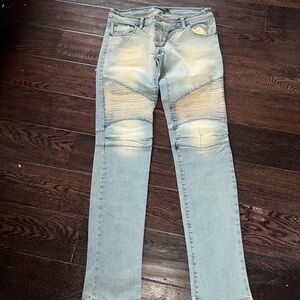 Denny Rose Korean moto stitched jeans
